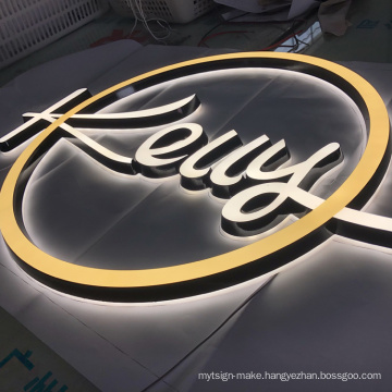 Hot sale popular 3d acrylic led sign out door backlit front lighting  3d sign channel letter logo sign